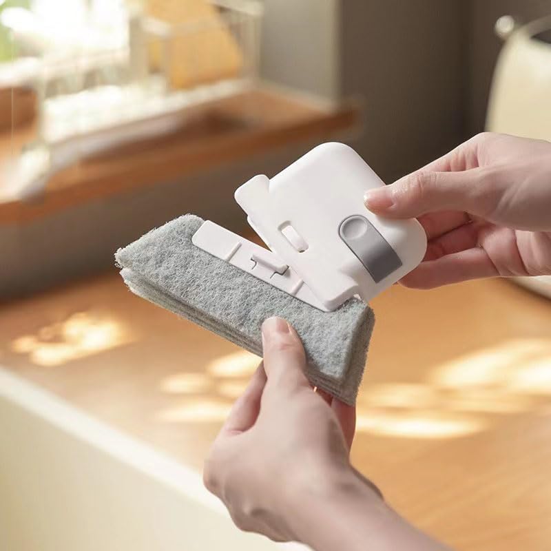 1PCS Gray Window Cleaning Brush, Multifucation Groove Cleaning Brush for Household Use, Window Sliding Door Track Cleaner, Sill, Tile Lines, Shutter, Car Vents, Keyboard, Small Spaces Clean
