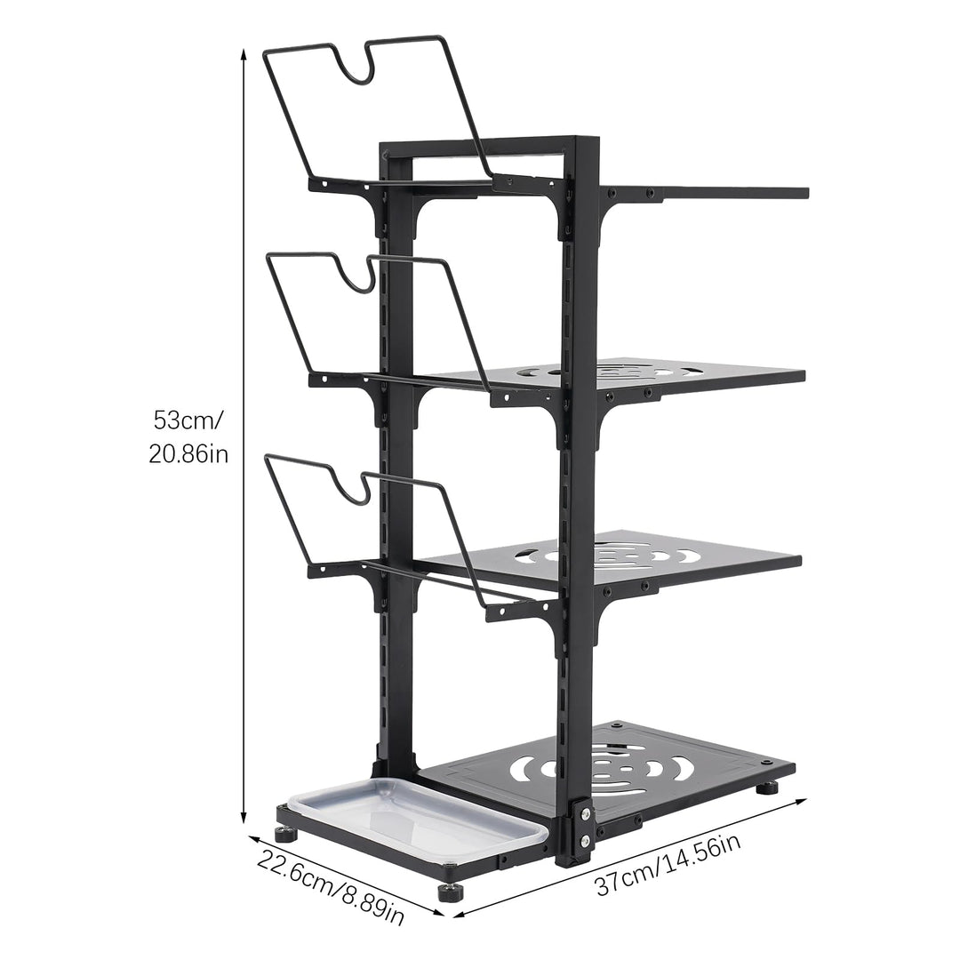 Kitchen Shelves Household Multi-layer Put Pot Rack Multifunctional Countertop Under the Sink Cabinet Kitchen Storage Racks(Black)