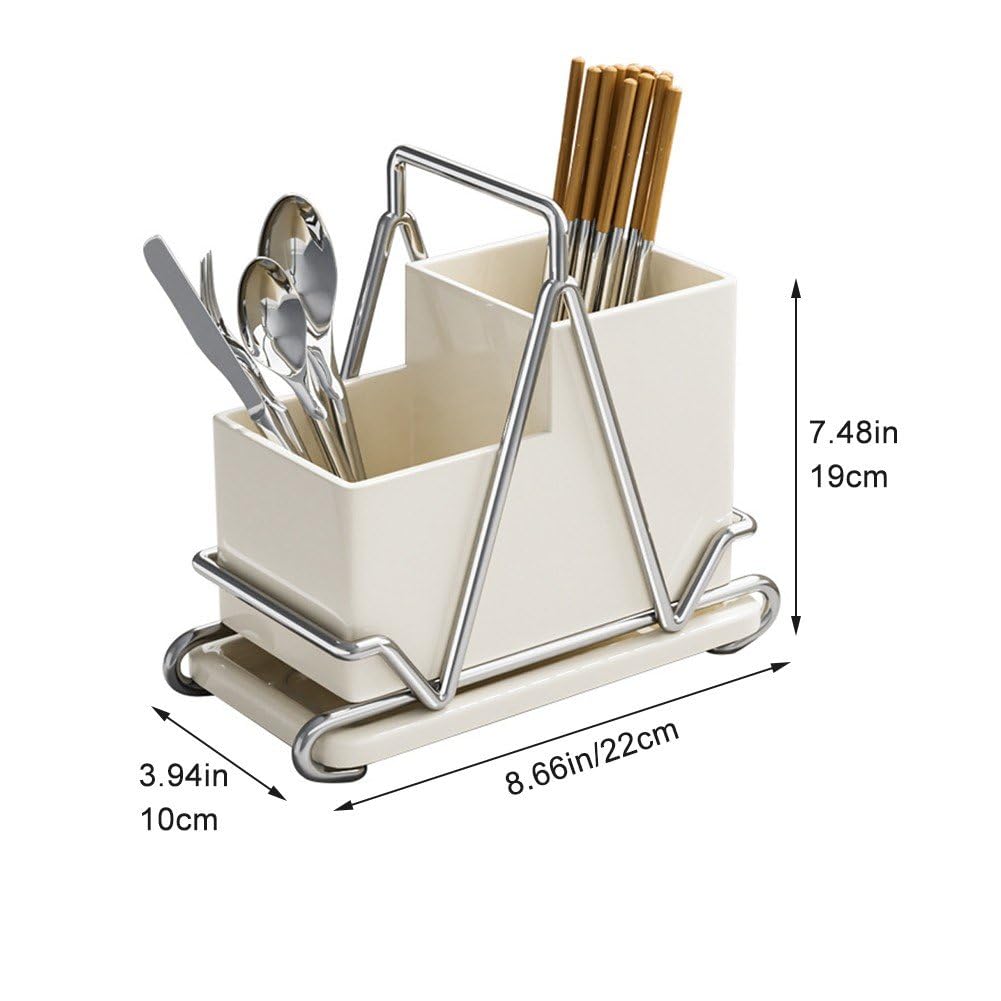 Creative Chopsticks Storage Box Stainless Steel Spoon Fork Drainage Shelf Countertop Kitchenware Rack Household Table Organizer
