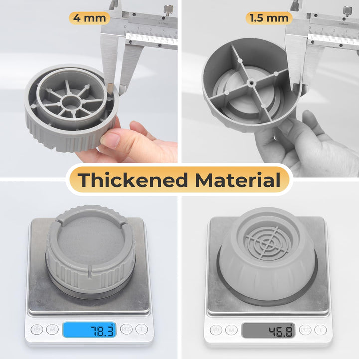 Alyvisun Washing Machine Feet Pads, 4PCS Universal Anti Vibration Slip Foot Mat Shock Absorber Base Support Stand for Dryer, Dishwasher, One Size
