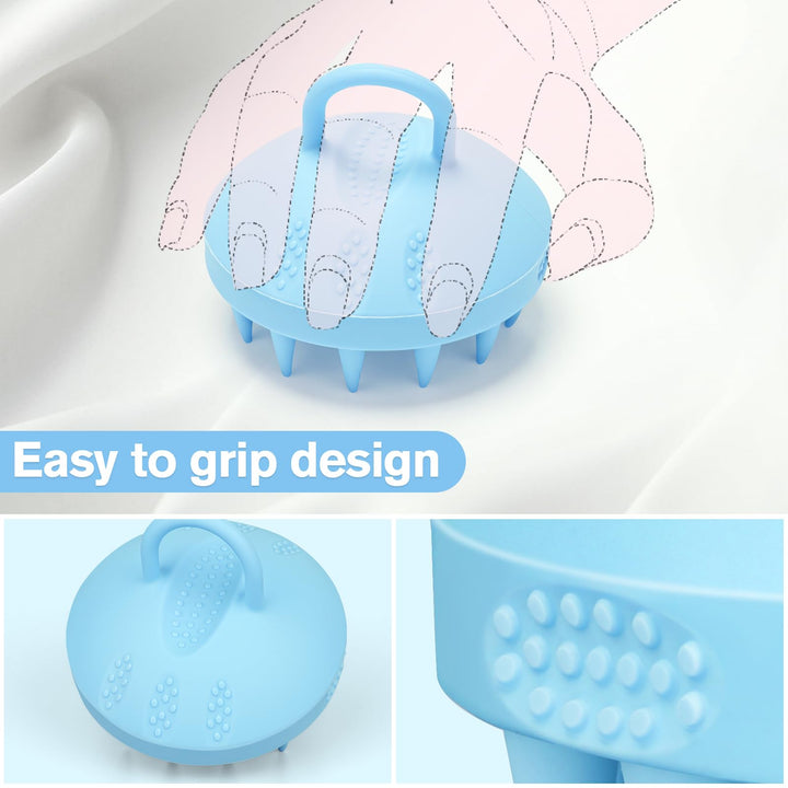 Alyvisun Scalp Massager Brush, Soft Silicone Shampoo Brush for Hair Growth | Head Relaxation & Clean | Scalp Exfoliator - Blue