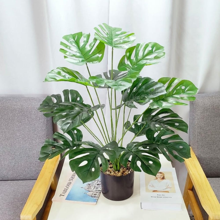 Faux Artificial Monstera Plant Without Potted Real Looking Vivid Artificial Turtle Tree for Home Events Decoration