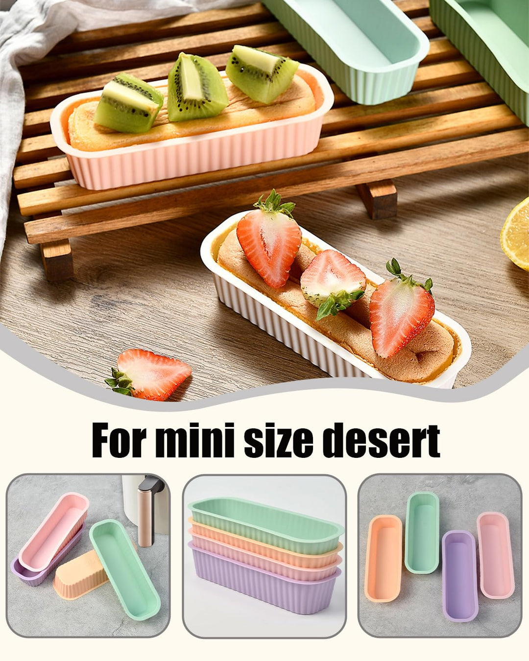 Mini Silicone Bread Loaf Pan, Non-Stick Bread Pans for Baking,Flexible Silicone Baking Molds for Bread, Cake, Meatloaf (Mini Loaf Pan-4 Colors)