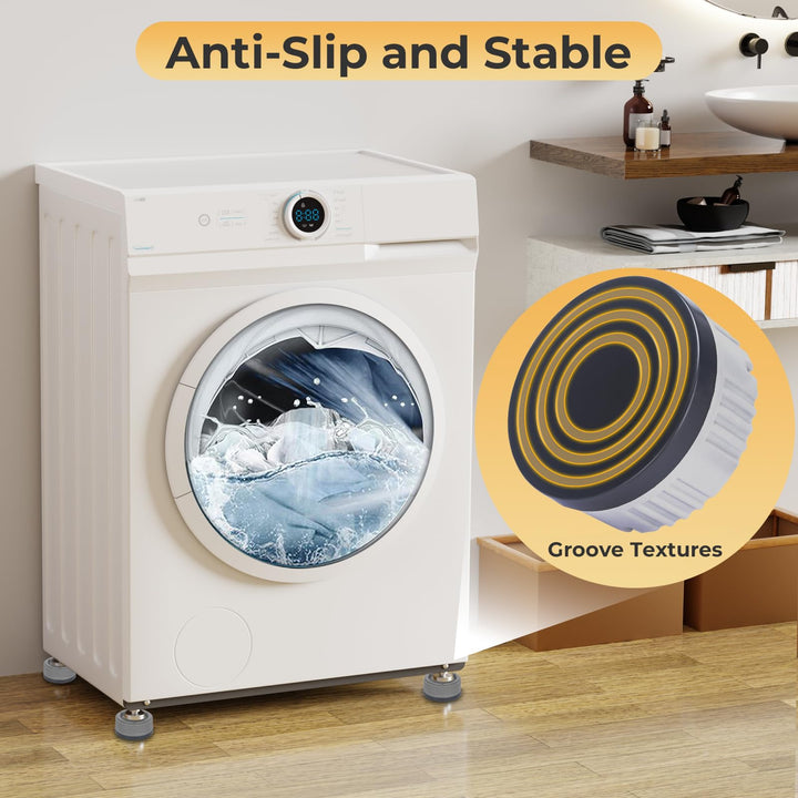 Alyvisun Washing Machine Feet Pads, 4PCS Universal Anti Vibration Slip Foot Mat Shock Absorber Base Support Stand for Dryer, Dishwasher, One Size