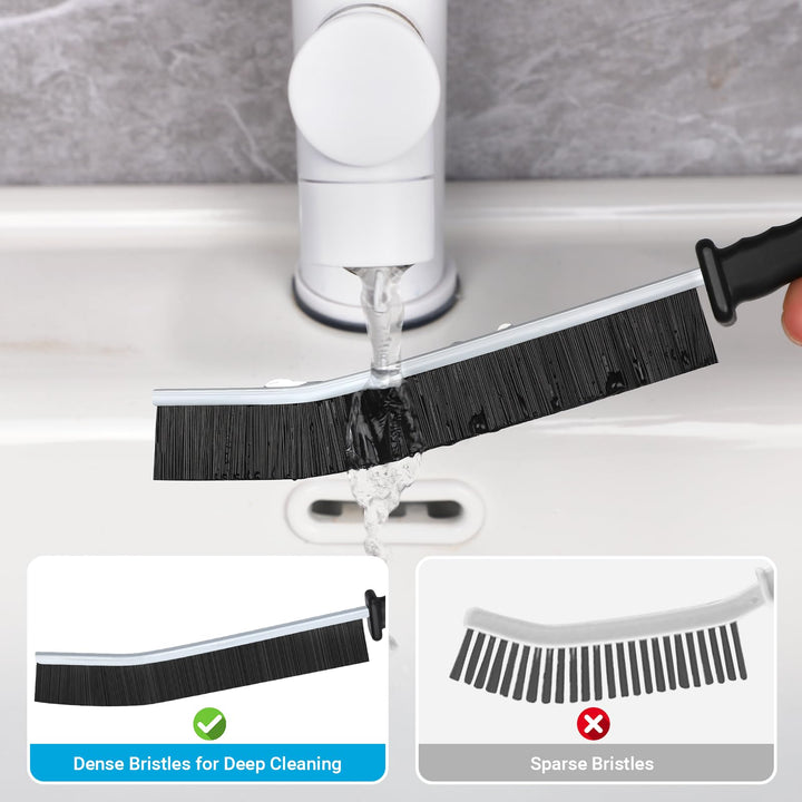 Alyvisun 5PCS Hard Bristle Crevice Tool Gap, Thin Cleaning Brush for Door Tracks, Window Grooves, Kitchen, Black
