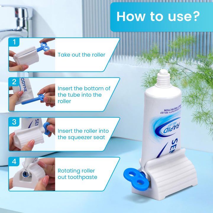 Alyvisun Toothpaste Squeezer, 3-Pack Plastic Toothpaste Roller Tube Squeezer, Toothpaste Dispenser for Paint, Hand Cream, Ketchup, and Cosmetic Tube