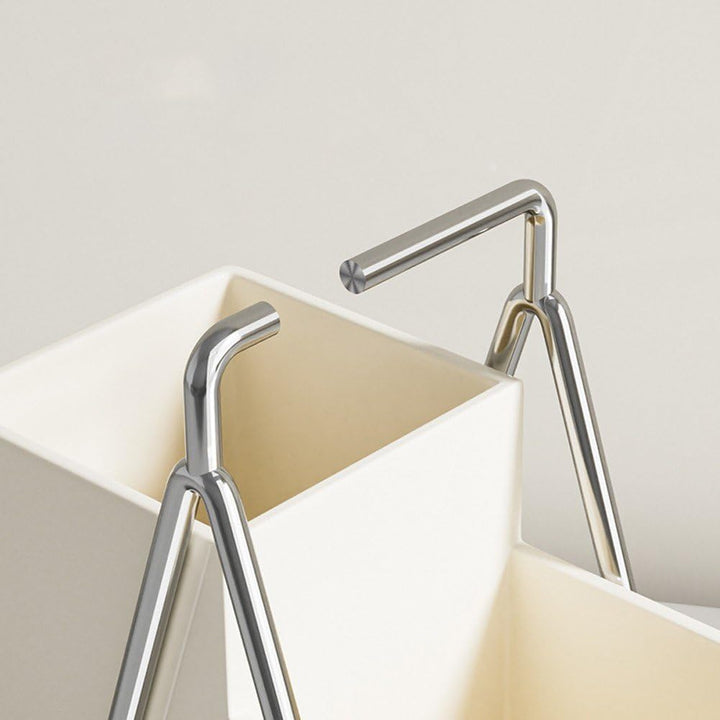 Creative Chopsticks Storage Box Stainless Steel Spoon Fork Drainage Shelf Countertop Kitchenware Rack Household Table Organizer