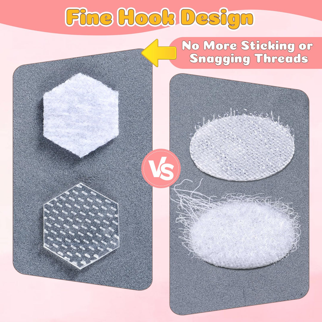 Alyvisun 1080 Piece Dots Self Adhesive, 10mm Hexagonal Hook and Loop Sticky Pads, Double Sided Fastener for Crafts, DIY, Home, Office Use, White