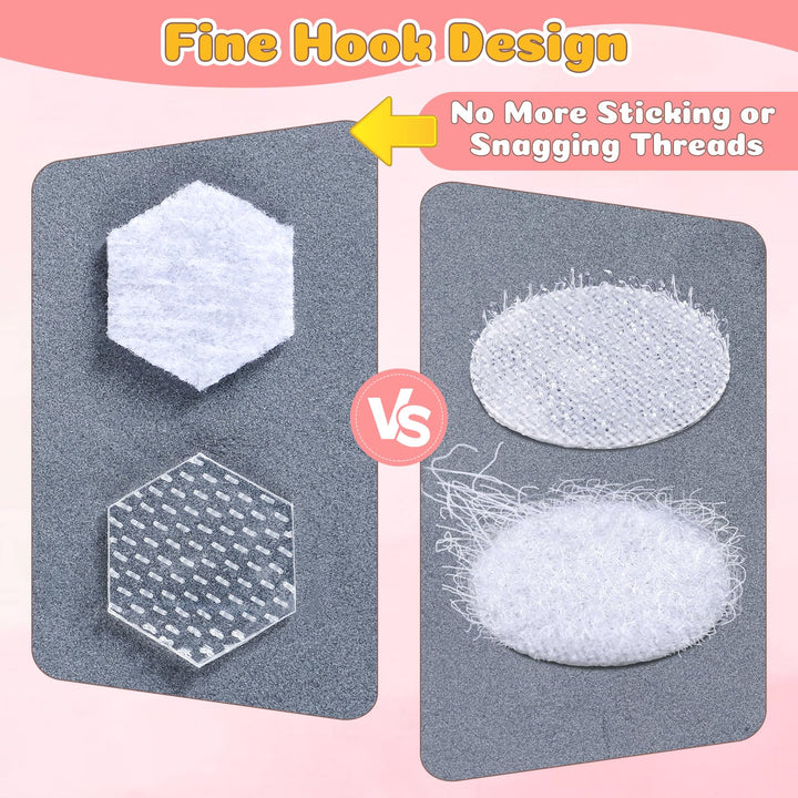 Alyvisun 1080 Piece Dots Self Adhesive, 10mm Hexagonal Hook and Loop Sticky Pads, Double Sided Fastener for Crafts, DIY, Home, Office Use, White