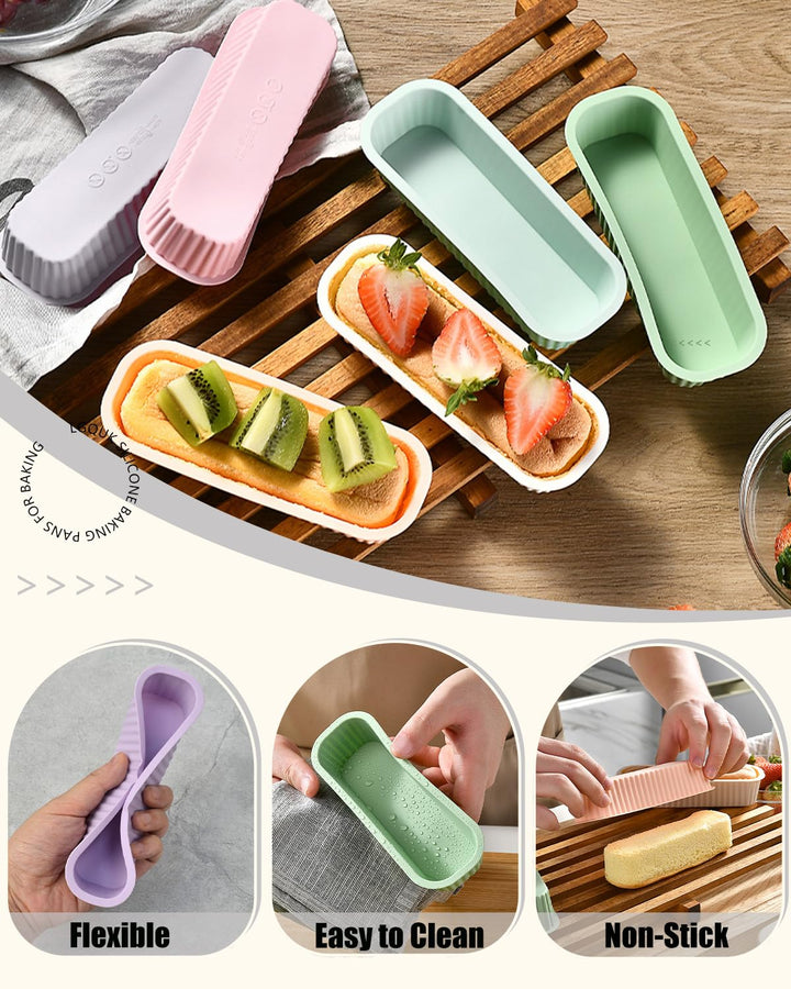 Mini Silicone Bread Loaf Pan, Non-Stick Bread Pans for Baking,Flexible Silicone Baking Molds for Bread, Cake, Meatloaf (Mini Loaf Pan-4 Colors)