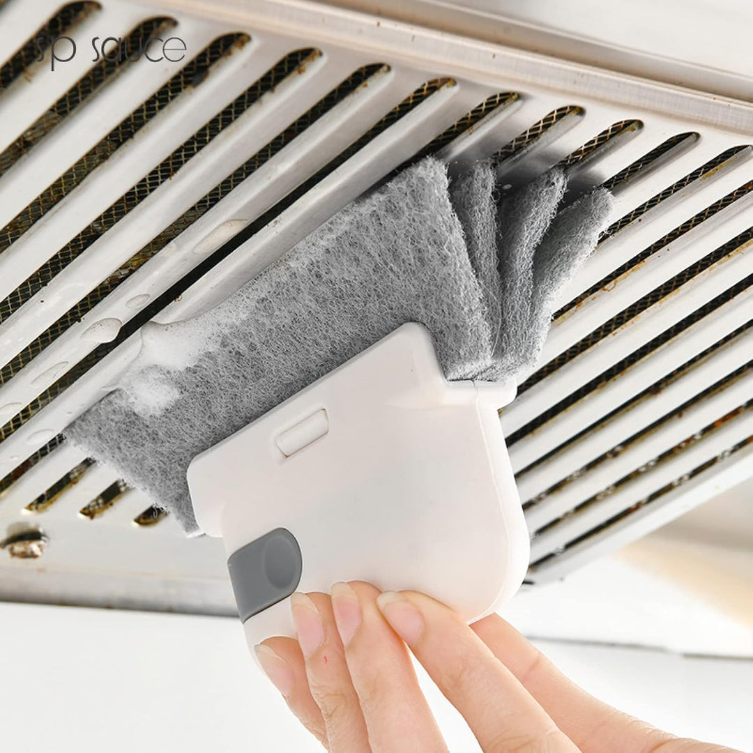 1PCS Gray Window Cleaning Brush, Multifucation Groove Cleaning Brush for Household Use, Window Sliding Door Track Cleaner, Sill, Tile Lines, Shutter, Car Vents, Keyboard, Small Spaces Clean