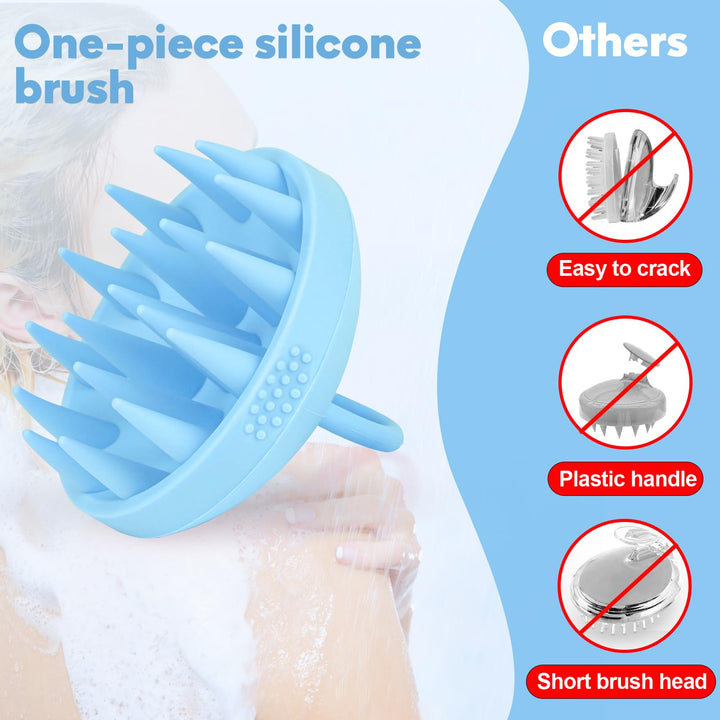 Alyvisun Scalp Massager Brush, Soft Silicone Shampoo Brush for Hair Growth | Head Relaxation & Clean | Scalp Exfoliator - Blue