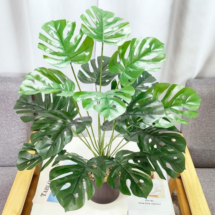 Faux Artificial Monstera Plant Without Potted Real Looking Vivid Artificial Turtle Tree for Home Events Decoration