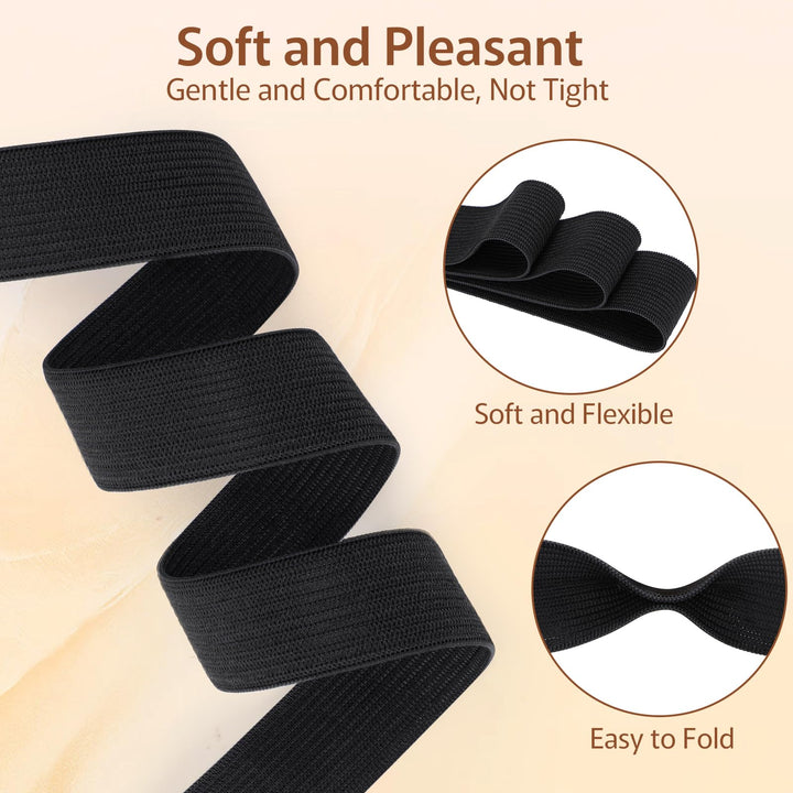 VynyQoo 25mm Elastic for Sewing, 2 Rolls 12m Long Thick Elastic Bands, White Elastic and Black Elastic for Crafts, Sewing, DIY Projects and Clothing
