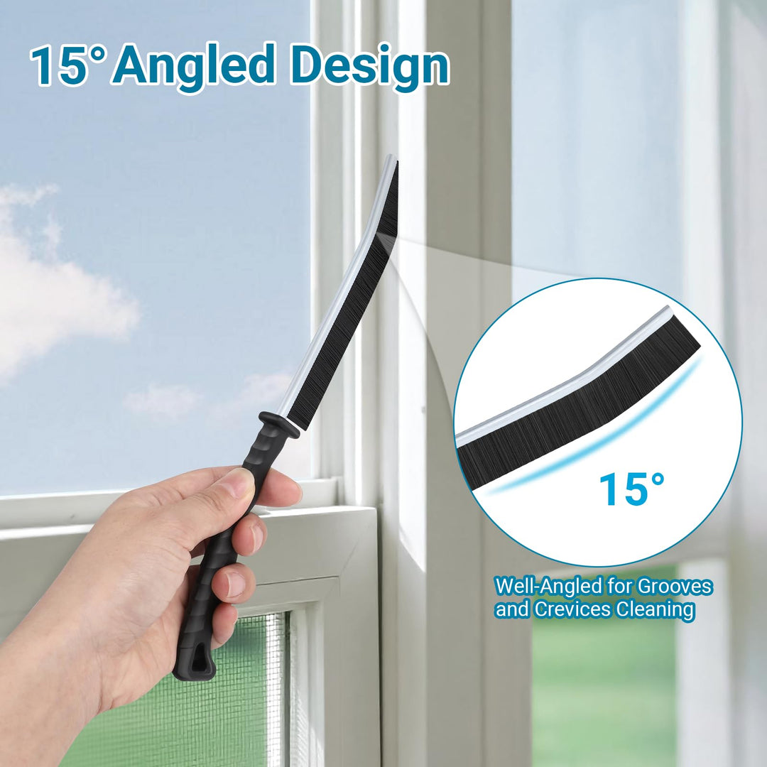 Alyvisun 5PCS Hard Bristle Crevice Tool Gap, Thin Cleaning Brush for Door Tracks, Window Grooves, Kitchen, Black
