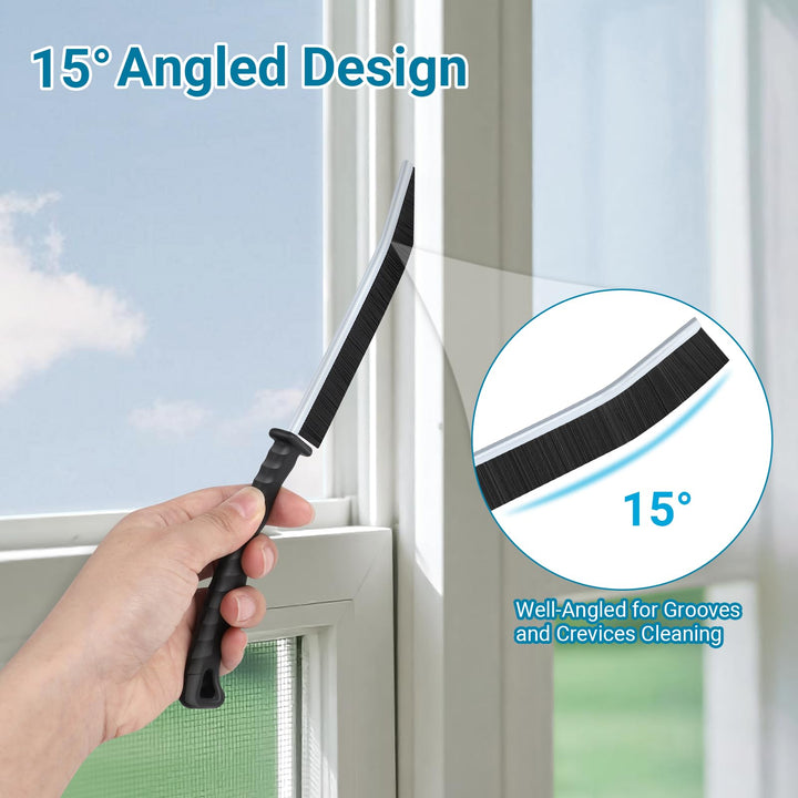 Alyvisun 5PCS Hard Bristle Crevice Tool Gap, Thin Cleaning Brush for Door Tracks, Window Grooves, Kitchen, Black