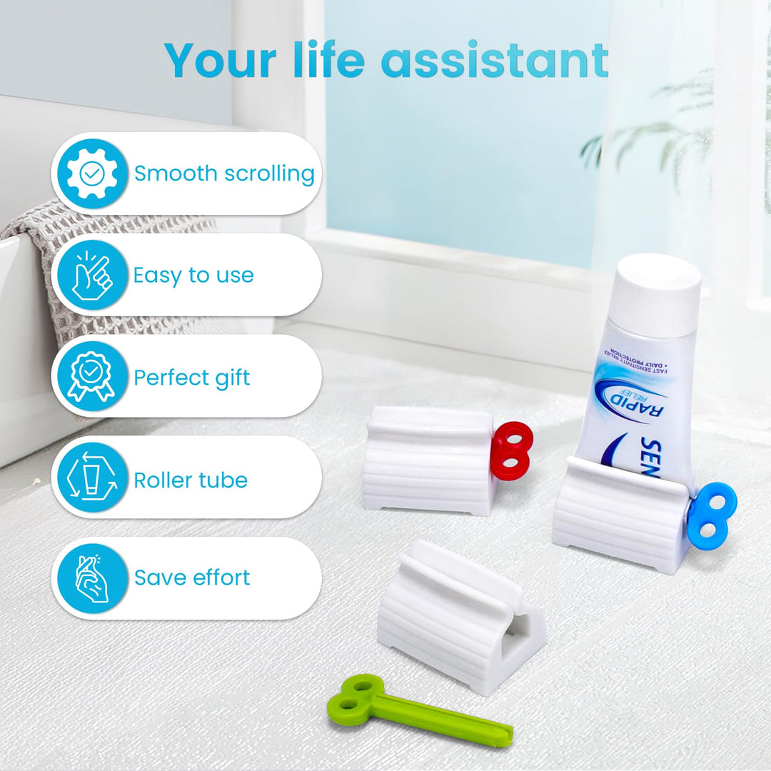 Alyvisun Toothpaste Squeezer, 3-Pack Plastic Toothpaste Roller Tube Squeezer, Toothpaste Dispenser for Paint, Hand Cream, Ketchup, and Cosmetic Tube