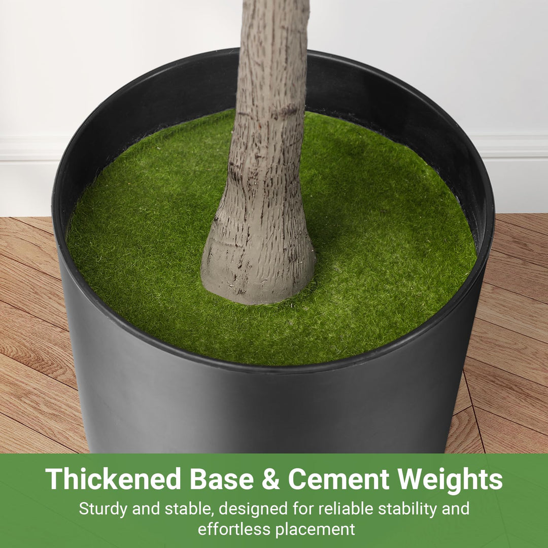 Alyvisun Faux Tree with Lifelike Olive Leaves & Stable Cement Weight Thickened Bottom Base, Green, 180cm