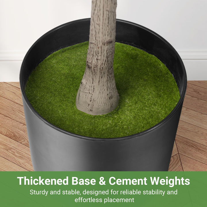 Alyvisun Faux Tree with Lifelike Olive Leaves & Stable Cement Weight Thickened Bottom Base, Green, 180cm
