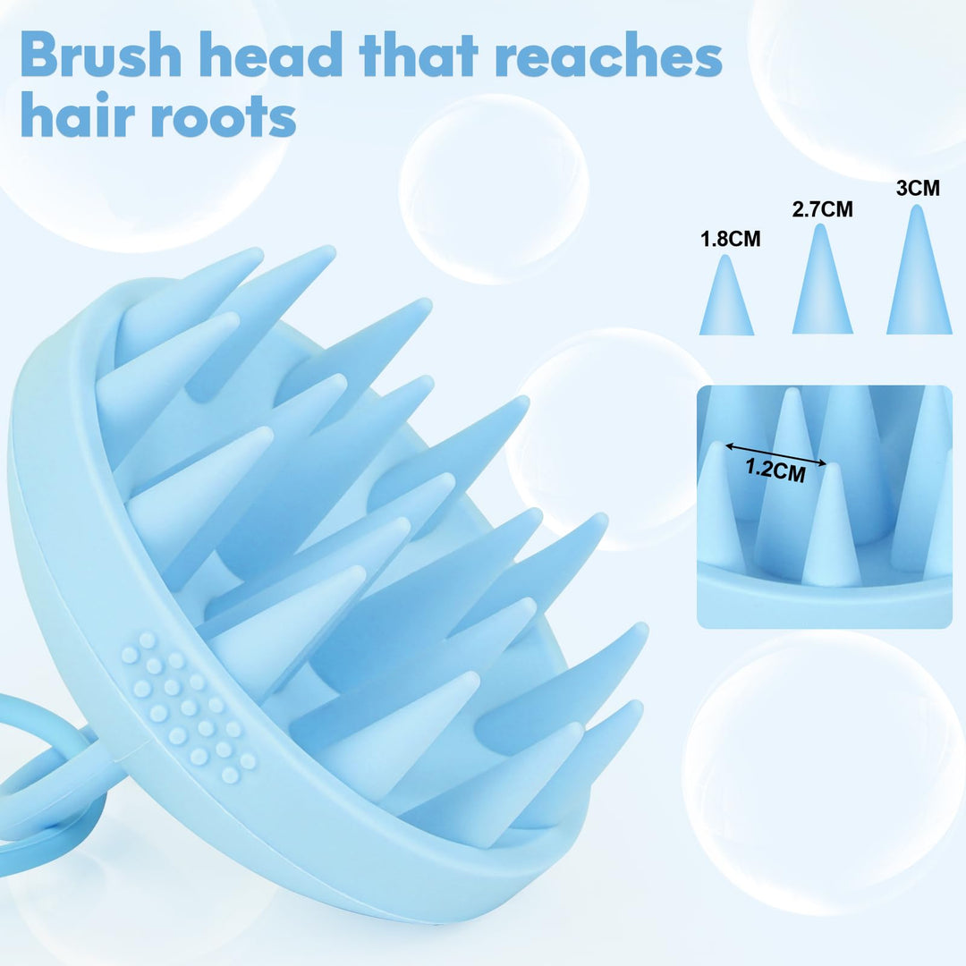 Alyvisun Scalp Massager Brush, Soft Silicone Shampoo Brush for Hair Growth | Head Relaxation & Clean | Scalp Exfoliator - Blue