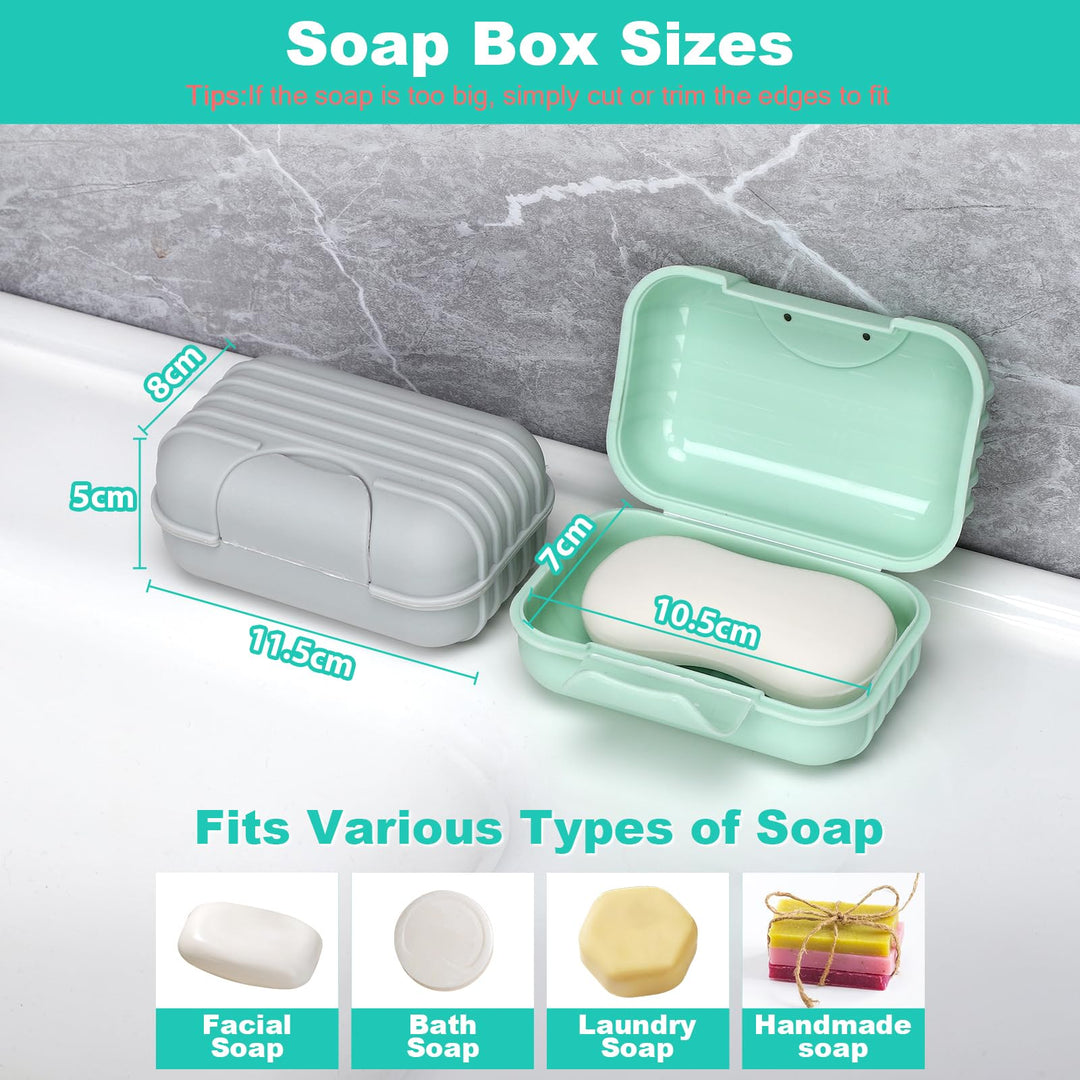 Alyvisun Portable Dish, Green & Grey, Soap Box with Raised Bottom