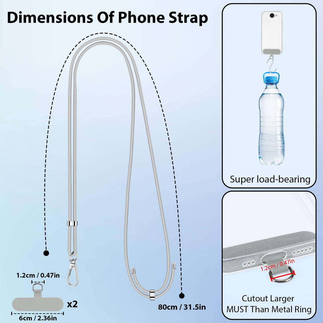 VynyQoo Phone Lanyard Adjustable 80cm, Phone Strap Anti Theft, Crossbody or Neck Lanyard