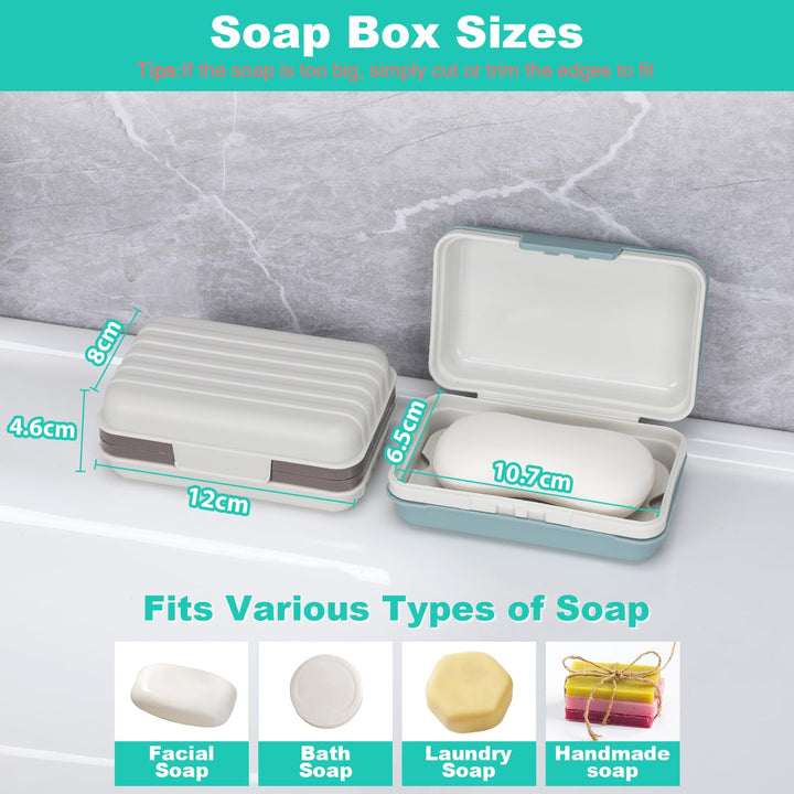 Alyvisun Portable Dish, Green & White, Soap Box with Draining Board