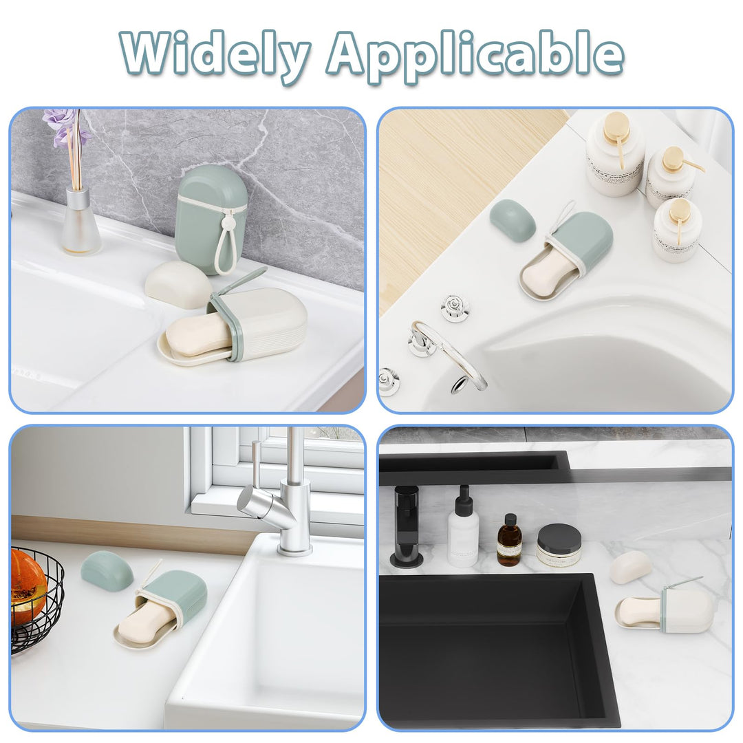 Alyvisun 2pcs Travel Soap Case, Portable Soap Box, Soap Dish with lid, Soap Holder with drainage, Waterproof Leakproof Soap Container for Travel Bathroom Kitchen Camp Outdoor