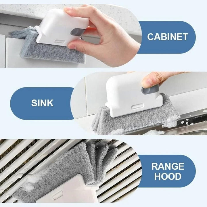 1PCS Gray Window Cleaning Brush, Multifucation Groove Cleaning Brush for Household Use, Window Sliding Door Track Cleaner, Sill, Tile Lines, Shutter, Car Vents, Keyboard, Small Spaces Clean