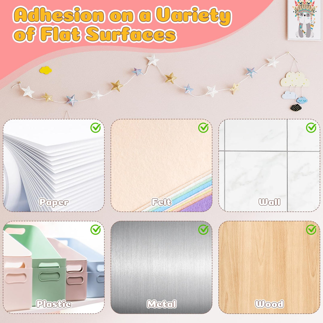 Alyvisun 1080 Piece Dots Self Adhesive, 10mm Hexagonal Hook and Loop Sticky Pads, Double Sided Fastener for Crafts, DIY, Home, Office Use, White