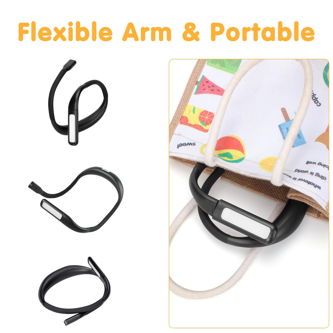 Alyvisun LED Neck Reading Light, Book Night Light for Reading in Bed, USB Rechargeable Light Adjustable Brightness Study Lamp Portable Flexible Arms Lamp for Book Lovers, Knitters Gifts