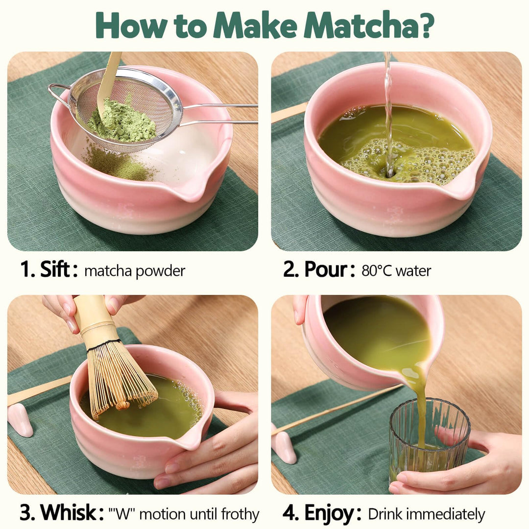7Pcs Matcha Kit, Matcha Set with Matcha Whisk, Bowl, Spoon, Matcha Whisk Set for Ceremony, Ideal Matcha Gift for Lover, Family, Friends, Tea Enthusiasts