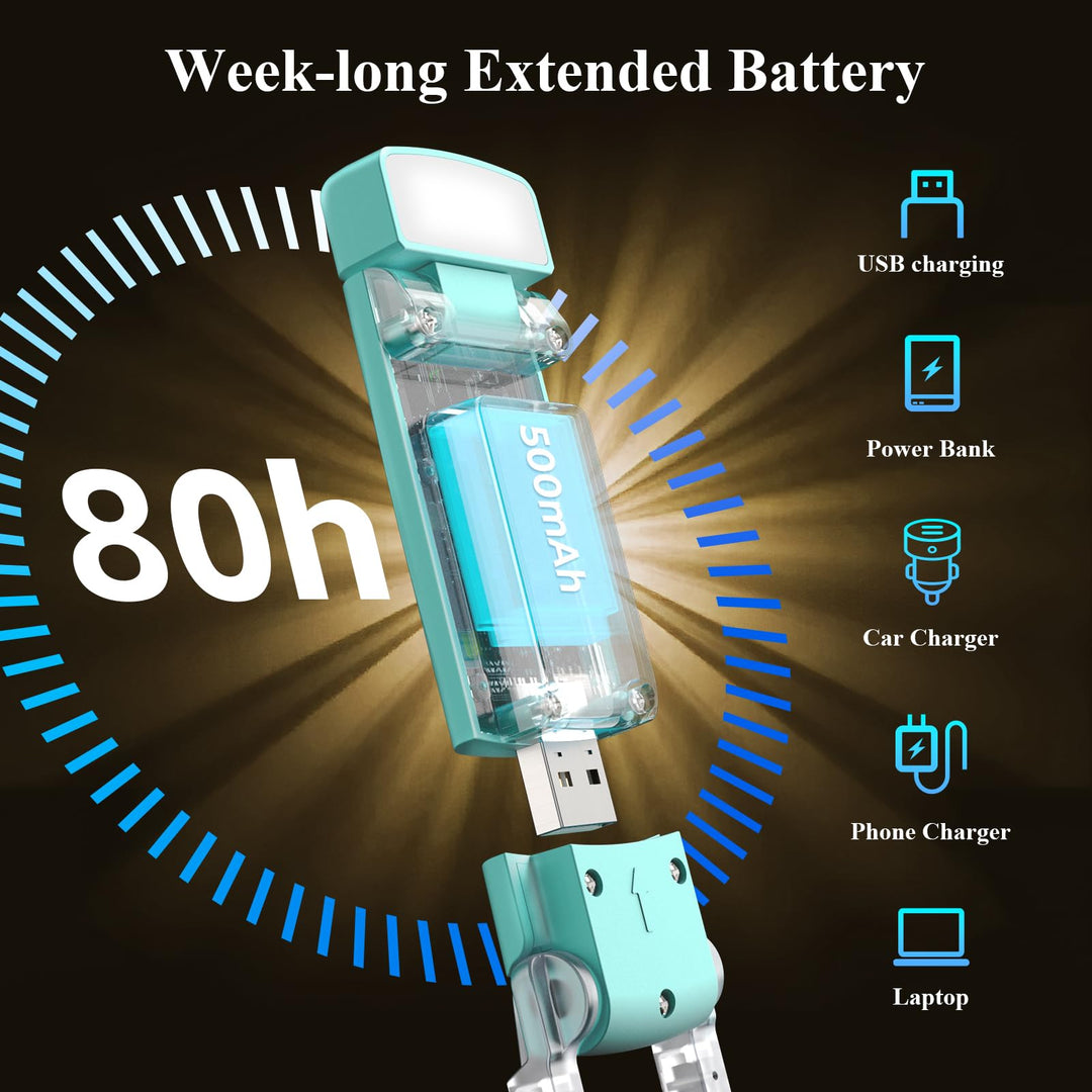 Alyvisun Reading Light, 3 Color Modes & 5 Dimmable Brightness Book Light, [Timer Feature & USB Rechargeable] Reading Lamp, Clip on Lamp for Books in Bed, 80-hr Battery Life(Blue)