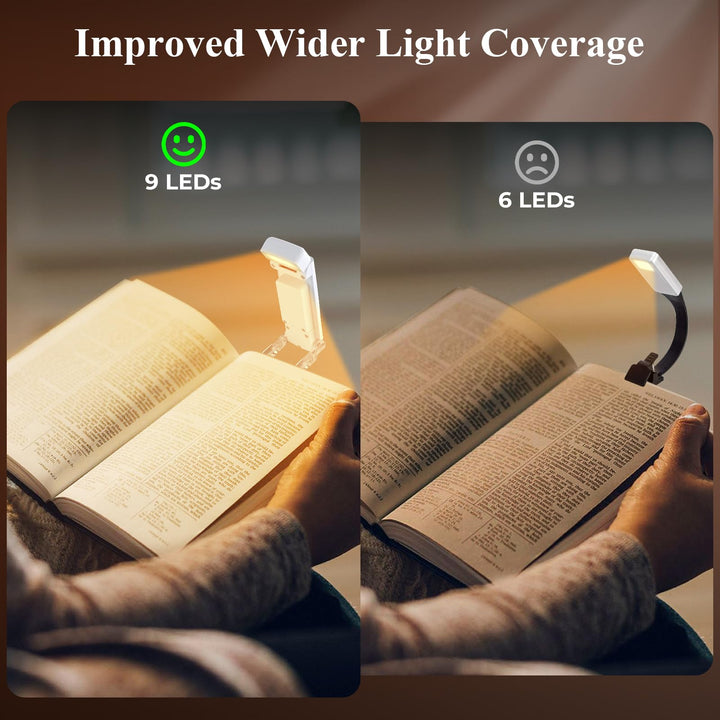 Alyvisun Reading Light, 3 Color Modes & 5 Dimmable Brightness Book Light, [Timer Feature & USB Rechargeable] Reading Lamp, Clip on Lamp for Books in Bed, 80-hr Battery Life(White)