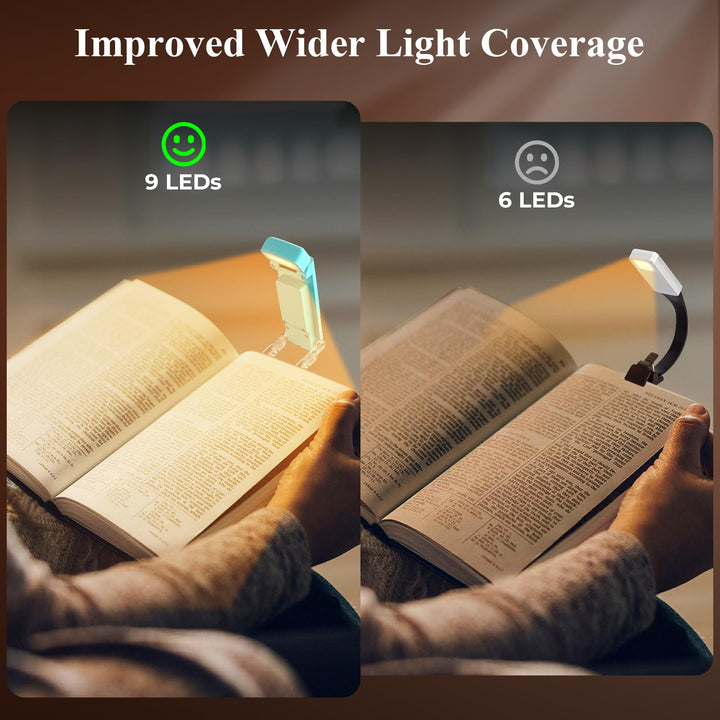 Alyvisun Reading Light, 3 Color Modes & 5 Dimmable Brightness Book Light, [Timer Feature & USB Rechargeable] Reading Lamp, Clip on Lamp for Books in Bed, 80-hr Battery Life(Blue)