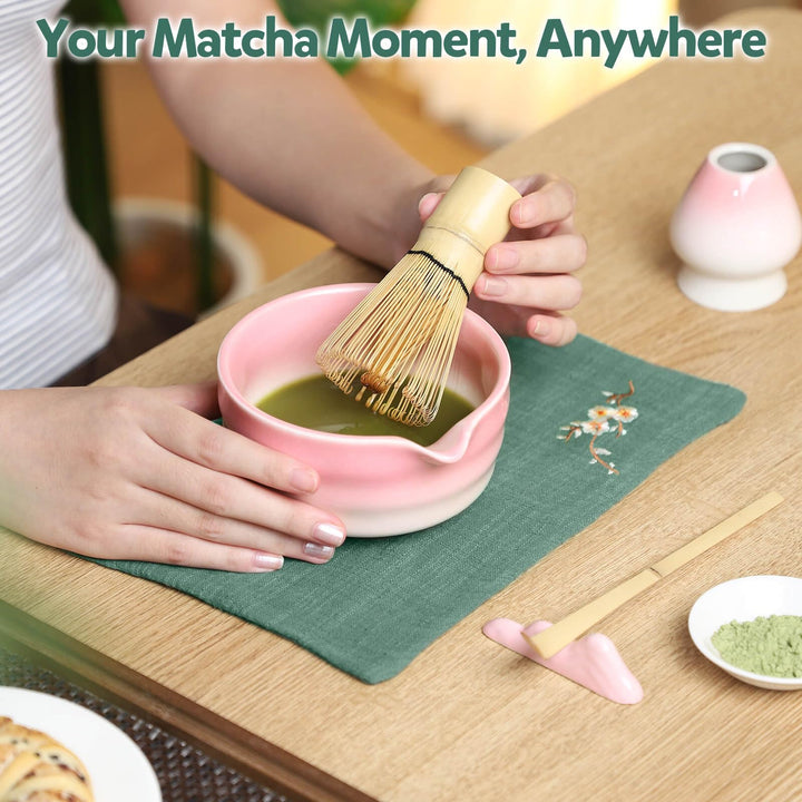 7Pcs Matcha Kit, Matcha Set with Matcha Whisk, Bowl, Spoon, Matcha Whisk Set for Ceremony, Ideal Matcha Gift for Lover, Family, Friends, Tea Enthusiasts