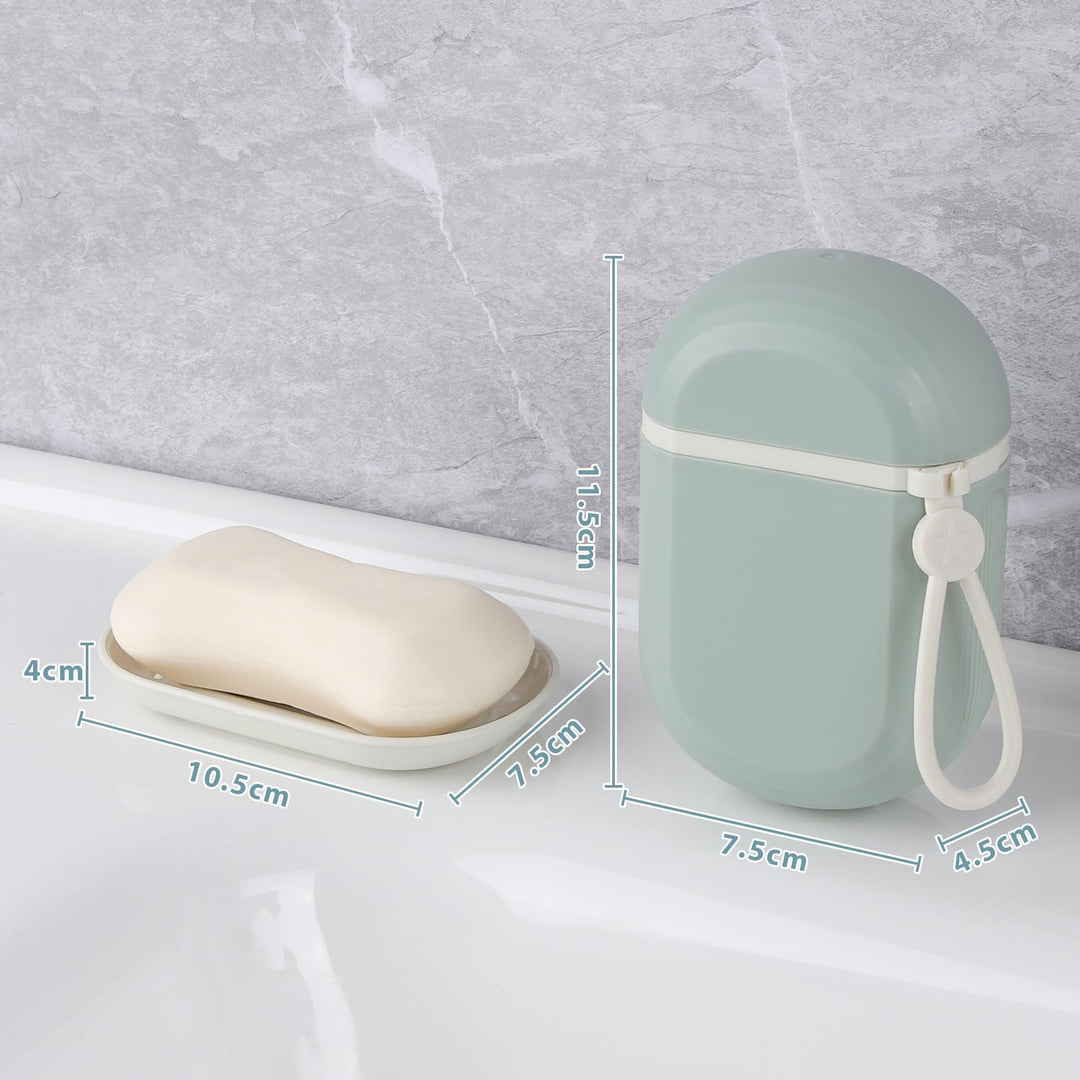 Alyvisun 2pcs Travel Soap Case, Portable Soap Box, Soap Dish with lid, Soap Holder with drainage, Waterproof Leakproof Soap Container for Travel Bathroom Kitchen Camp Outdoor