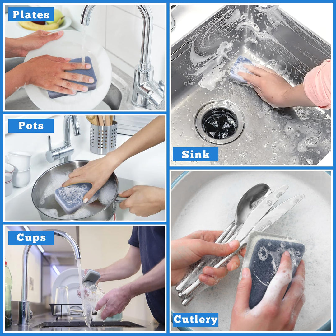 Alyvisun 300ml Soap Dispenser with Sponge Holder, 2-in-1 Dish Soap Dispenser, One-Handed Operation, Grey
