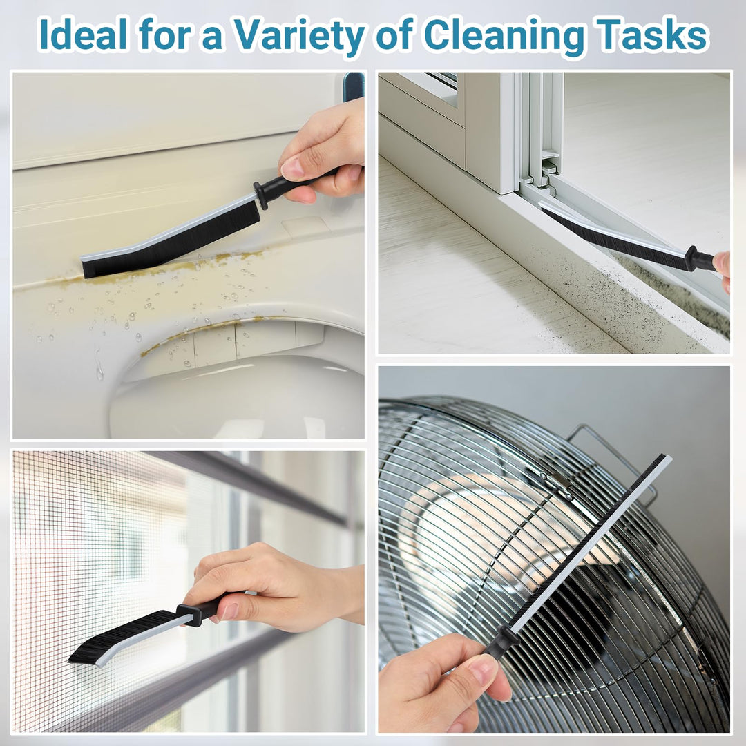 Alyvisun 5PCS Hard Bristle Crevice Tool Gap, Thin Cleaning Brush for Door Tracks, Window Grooves, Kitchen, Black