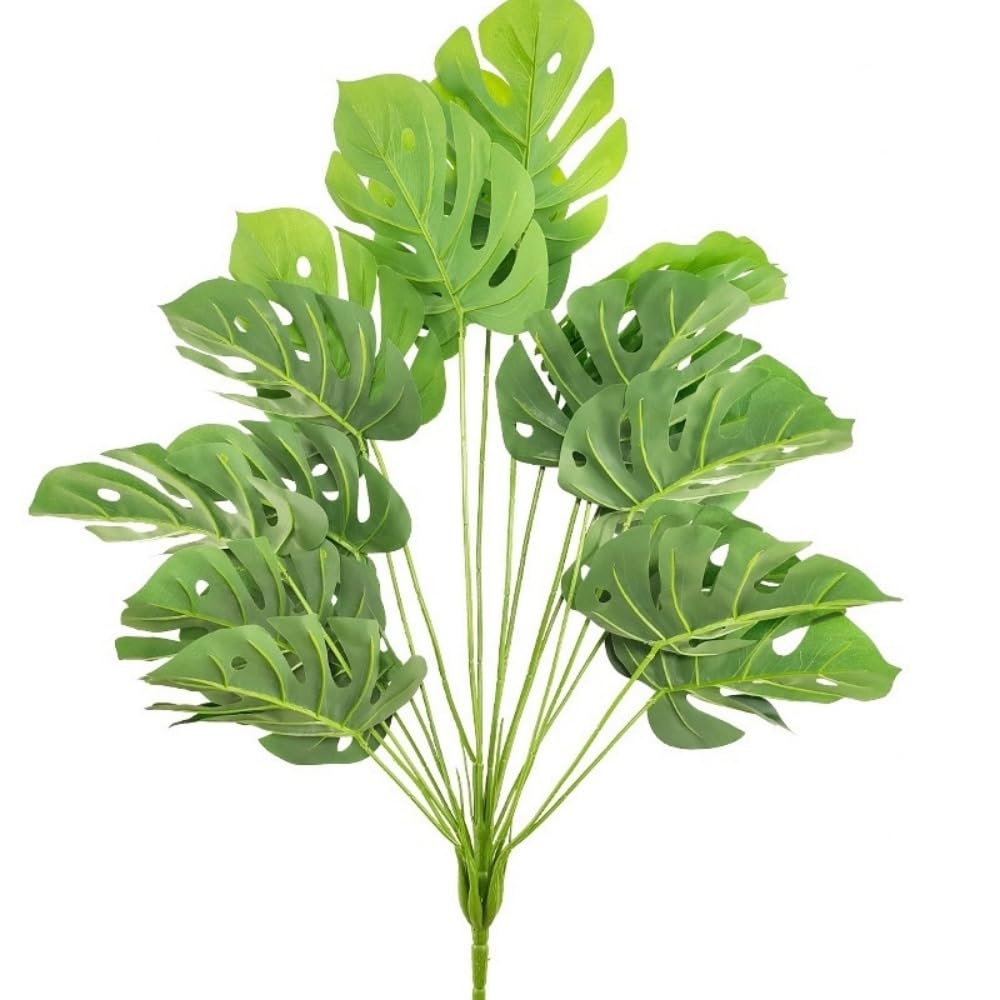 Faux Artificial Monstera Plant Without Potted Real Looking Vivid Artificial Turtle Tree for Home Events Decoration